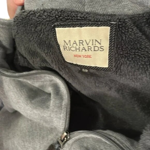 Marvin Richards grey mock neck full zip up jacket size S - Picture 7 of 9